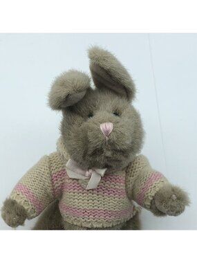 Happyheart Bunnies RUSS Jointed Bunny Plush Pink Knit Sweater Stuffed Animal